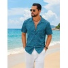 image:imageCOOFANDY Mens Hawaiian Shirt Short Sleeve Floral Button Down Shirts Tropical Summer Beach Shirts Camp Collar ShirtLake Greenleaf