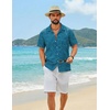 image:imageCOOFANDY Mens Hawaiian Shirt Short Sleeve Floral Button Down Shirts Tropical Summer Beach Shirts Camp Collar ShirtLake Greenleaf