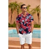 image:imageCOOFANDY Mens Hawaiian Shirt Short Sleeve Floral Button Down Shirts Tropical Summer Beach Shirts Camp Collar ShirtNavyfloral