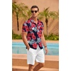 image:imageCOOFANDY Mens Hawaiian Shirt Short Sleeve Floral Button Down Shirts Tropical Summer Beach Shirts Camp Collar ShirtNavyfloral