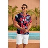 image:imageCOOFANDY Mens Hawaiian Shirt Short Sleeve Floral Button Down Shirts Tropical Summer Beach Shirts Camp Collar ShirtNavyfloral