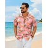 image:imageCOOFANDY Mens Hawaiian Shirt Short Sleeve Floral Button Down Shirts Tropical Summer Beach Shirts Camp Collar ShirtPink Coconut Tree  Sea