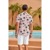 image:imageCOOFANDY Mens Hawaiian Shirt Short Sleeve Floral Button Down Shirts Tropical Summer Beach Shirts Camp Collar ShirtPinkcoconut Tree
