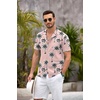 image:imageCOOFANDY Mens Hawaiian Shirt Short Sleeve Floral Button Down Shirts Tropical Summer Beach Shirts Camp Collar ShirtPinkcoconut Tree