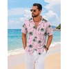 image:imageCOOFANDY Mens Hawaiian Shirt Short Sleeve Floral Button Down Shirts Tropical Summer Beach Shirts Camp Collar ShirtPinkflamingo
