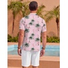 image:imageCOOFANDY Mens Hawaiian Shirt Short Sleeve Floral Button Down Shirts Tropical Summer Beach Shirts Camp Collar ShirtPinkflamingo