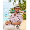 image:imageCOOFANDY Mens Hawaiian Shirt Short Sleeve Floral Button Down Shirts Tropical Summer Beach Shirts Camp Collar ShirtPinkflamingo