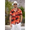 image:imageCOOFANDY Mens Hawaiian Shirt Short Sleeve Floral Button Down Shirts Tropical Summer Beach Shirts Camp Collar ShirtRedisland Sunset