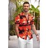 image:imageCOOFANDY Mens Hawaiian Shirt Short Sleeve Floral Button Down Shirts Tropical Summer Beach Shirts Camp Collar ShirtRedisland Sunset