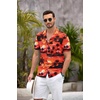image:imageCOOFANDY Mens Hawaiian Shirt Short Sleeve Floral Button Down Shirts Tropical Summer Beach Shirts Camp Collar ShirtRedisland Sunset