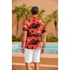 image:imageCOOFANDY Mens Hawaiian Shirt Short Sleeve Floral Button Down Shirts Tropical Summer Beach Shirts Camp Collar ShirtRedisland Sunset