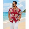 image:imageCOOFANDY Mens Hawaiian Shirt Short Sleeve Floral Button Down Shirts Tropical Summer Beach Shirts Camp Collar ShirtRedleaf
