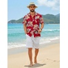 image:imageCOOFANDY Mens Hawaiian Shirt Short Sleeve Floral Button Down Shirts Tropical Summer Beach Shirts Camp Collar ShirtRedleaf