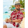 image:imageCOOFANDY Mens Hawaiian Shirt Short Sleeve Floral Button Down Shirts Tropical Summer Beach Shirts Camp Collar ShirtRedleaf