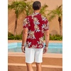 image:imageCOOFANDY Mens Hawaiian Shirt Short Sleeve Floral Button Down Shirts Tropical Summer Beach Shirts Camp Collar ShirtRedleaf