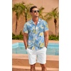 image:imageCOOFANDY Mens Hawaiian Shirt Short Sleeve Floral Button Down Shirts Tropical Summer Beach Shirts Camp Collar ShirtSky Blue Palm Leaf