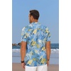 image:imageCOOFANDY Mens Hawaiian Shirt Short Sleeve Floral Button Down Shirts Tropical Summer Beach Shirts Camp Collar ShirtSky Blue Palm Leaf
