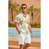 image:imageCOOFANDY Mens Hawaiian Shirt Short Sleeve Floral Button Down Shirts Tropical Summer Beach Shirts Camp Collar ShirtW Palm Leaf