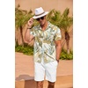 image:imageCOOFANDY Mens Hawaiian Shirt Short Sleeve Floral Button Down Shirts Tropical Summer Beach Shirts Camp Collar ShirtW Palm Leaf