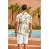 image:imageCOOFANDY Mens Hawaiian Shirt Short Sleeve Floral Button Down Shirts Tropical Summer Beach Shirts Camp Collar ShirtW Palm Leaf