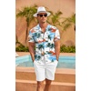 image:imageCOOFANDY Mens Hawaiian Shirt Short Sleeve Floral Button Down Shirts Tropical Summer Beach Shirts Camp Collar ShirtWhite Coconut Tree