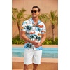 image:imageCOOFANDY Mens Hawaiian Shirt Short Sleeve Floral Button Down Shirts Tropical Summer Beach Shirts Camp Collar ShirtWhite Coconut Tree
