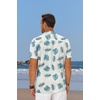 image:imageCOOFANDY Mens Hawaiian Shirt Short Sleeve Floral Button Down Shirts Tropical Summer Beach Shirts Camp Collar ShirtWhite Palm Leaf