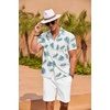 image:imageCOOFANDY Mens Hawaiian Shirt Short Sleeve Floral Button Down Shirts Tropical Summer Beach Shirts Camp Collar ShirtWhite Palm Leaf