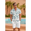 image:imageCOOFANDY Mens Hawaiian Shirt Short Sleeve Floral Button Down Shirts Tropical Summer Beach Shirts Camp Collar ShirtWhite Palm Leaf