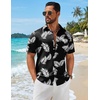 image:imageCOOFANDY Mens Hawaiian Shirts Short Sleeve Button Down Aloha Shirts Summer Vacation Beach ShirtsBlackpalm Leaf