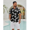 image:imageCOOFANDY Mens Hawaiian Shirts Short Sleeve Button Down Aloha Shirts Summer Vacation Beach ShirtsBlackpalm Leaf