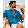 image:imageCOOFANDY Mens Hawaiian Shirts Short Sleeve Button Down Aloha Shirts Summer Vacation Beach ShirtsBluebanana Leaf