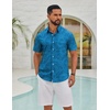 image:imageCOOFANDY Mens Hawaiian Shirts Short Sleeve Button Down Aloha Shirts Summer Vacation Beach ShirtsBluebanana Leaf