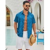 image:imageCOOFANDY Mens Hawaiian Shirts Short Sleeve Button Down Aloha Shirts Summer Vacation Beach ShirtsBluebanana Leaf
