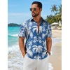 image:imageCOOFANDY Mens Hawaiian Shirts Short Sleeve Button Down Aloha Shirts Summer Vacation Beach ShirtsBluecoconut Tree