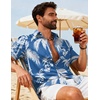 image:imageCOOFANDY Mens Hawaiian Shirts Short Sleeve Button Down Aloha Shirts Summer Vacation Beach ShirtsBluecoconut Tree
