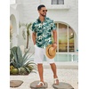 image:imageCOOFANDY Mens Hawaiian Shirts Short Sleeve Button Down Aloha Shirts Summer Vacation Beach ShirtsDark Greentropical Broadleaf