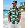 image:imageCOOFANDY Mens Hawaiian Shirts Short Sleeve Button Down Aloha Shirts Summer Vacation Beach ShirtsDark Greentropical Broadleaf