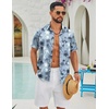 image:imageCOOFANDY Mens Hawaiian Shirts Short Sleeve Button Down Aloha Shirts Summer Vacation Beach ShirtsGreenpalm Tree