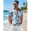image:imageCOOFANDY Mens Hawaiian Shirts Short Sleeve Button Down Aloha Shirts Summer Vacation Beach ShirtsGreenpalm Tree