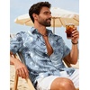 image:imageCOOFANDY Mens Hawaiian Shirts Short Sleeve Button Down Aloha Shirts Summer Vacation Beach ShirtsGreenpalm Tree