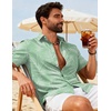 image:imageCOOFANDY Mens Hawaiian Shirts Short Sleeve Button Down Aloha Shirts Summer Vacation Beach ShirtsMint Greentropical Fern Leaf