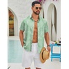 image:imageCOOFANDY Mens Hawaiian Shirts Short Sleeve Button Down Aloha Shirts Summer Vacation Beach ShirtsMint Greentropical Fern Leaf