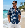 image:imageCOOFANDY Mens Hawaiian Shirts Short Sleeve Button Down Aloha Shirts Summer Vacation Beach ShirtsNavypalm Leaf