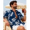image:imageCOOFANDY Mens Hawaiian Shirts Short Sleeve Button Down Aloha Shirts Summer Vacation Beach ShirtsNavypalm Leaf