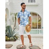image:imageCOOFANDY Mens Hawaiian Shirts Short Sleeve Button Down Aloha Shirts Summer Vacation Beach ShirtsSky Bluetropical Leaf