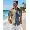 image:imageCOOFANDY Mens Hawaiian Shirts Short Sleeve Button Down Aloha Shirts Summer Vacation Beach ShirtsVintage Stripe