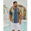 image:imageCOOFANDY Mens Hawaiian Shirts Short Sleeve Button Down Aloha Shirts Summer Vacation Beach ShirtsVintage Stripe