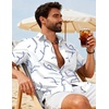 image:imageCOOFANDY Mens Hawaiian Shirts Short Sleeve Button Down Aloha Shirts Summer Vacation Beach ShirtsWhite  Light Blue