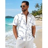 image:imageCOOFANDY Mens Hawaiian Shirts Short Sleeve Button Down Aloha Shirts Summer Vacation Beach ShirtsWhite  Light Blue